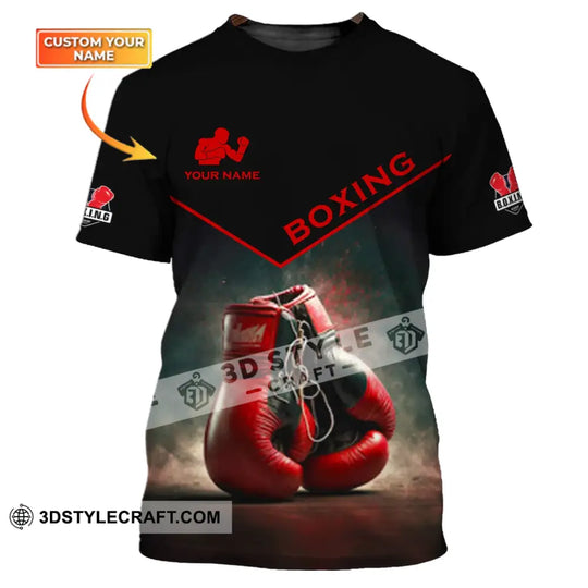 Man Shirt - Custom Name Shirt - Red Boxing Gloves Shirt style option 1