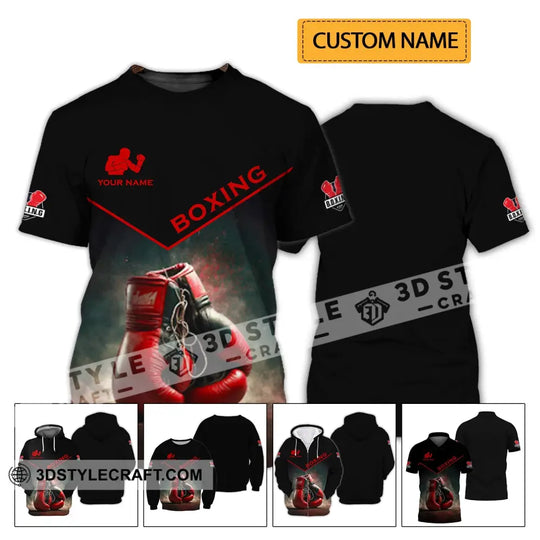 Man Shirt - Custom Name Shirt - Red Boxing Gloves Shirt style option 3