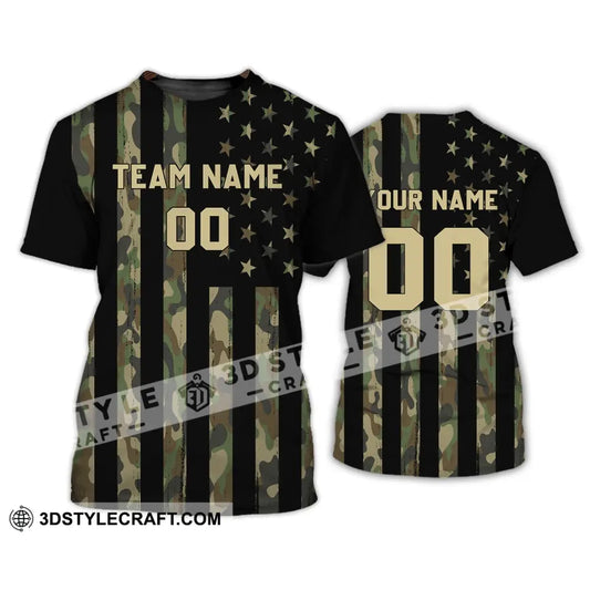 Man Shirt - Custom Name T-Shirt American Flag Us / S T-Shirt