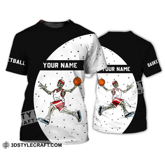 Man Shirt - Custom Name T-Shirt - Basketball Skeleton Clothing style option 3