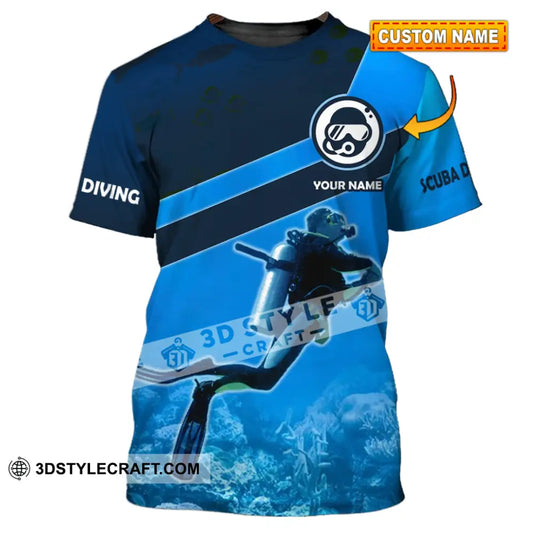 Man Shirt - Custom Name T-Shirt Scuba Diving Clothing T-Shirt