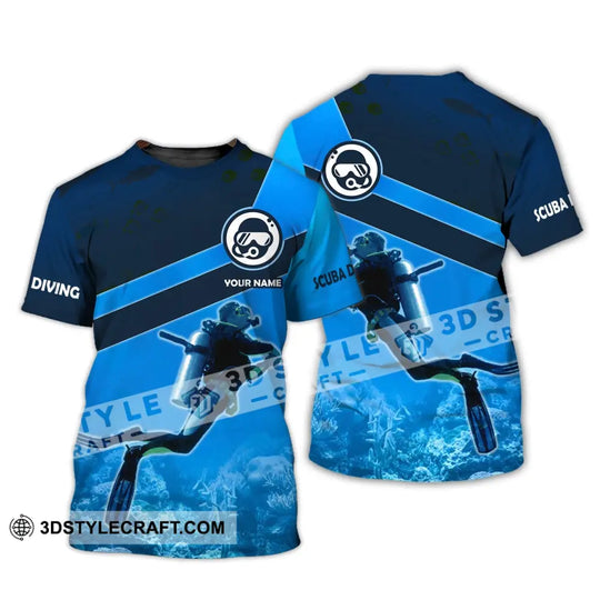 Man Shirt - Custom Name T-Shirt - Scuba Diving Clothing style option 3