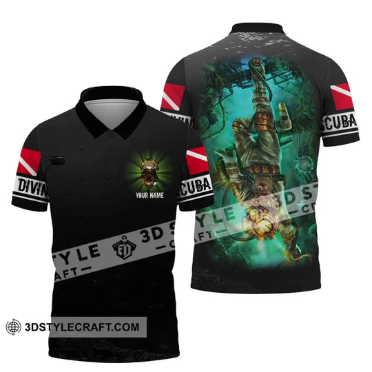 Man Shirt - Custom Name T-Shirt - Scuba Diving Deep Ocean Clothing style option 4
