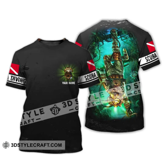 Man Shirt - Custom Name T-Shirt - Scuba Diving Deep Ocean Clothing style option 3