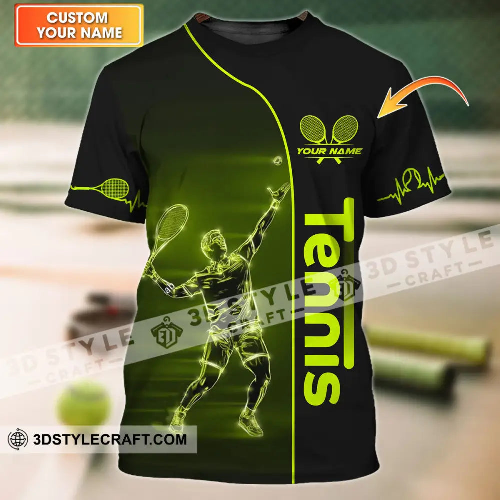 Man Shirt - Custom Name T-Shirt Tennis Lover Player T-Shirt