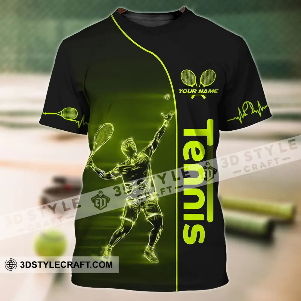 Man Shirt - Custom Name T-Shirt Tennis Lover Player / S T-Shirt