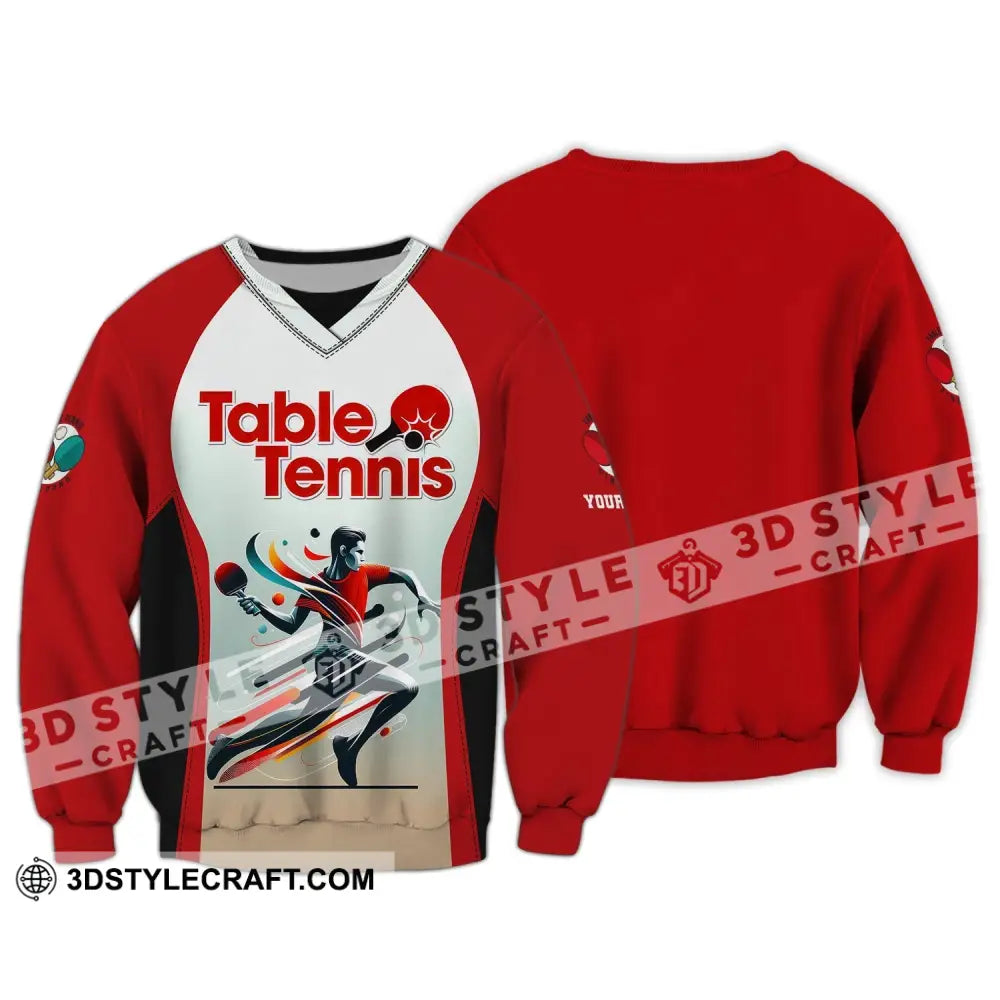 Man Shirt Custom Name Table Tennis Polo Long Sleeve Gift For Lover / S T-Shirt