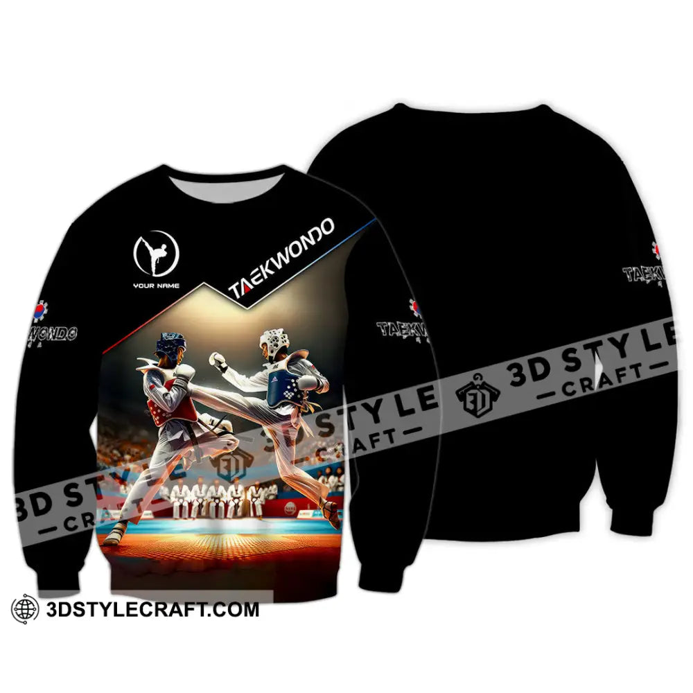 Man Shirt Custom Name Taekwondo Lover Hoodie Polo Long Sleeve / S T-Shirt