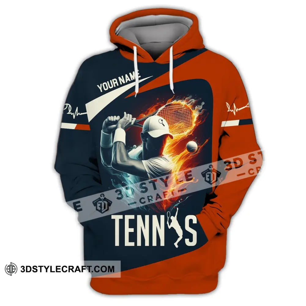 Man Shirt Custom Name Tennis Player Hoodie Polo Long Sleeve / S T-Shirt