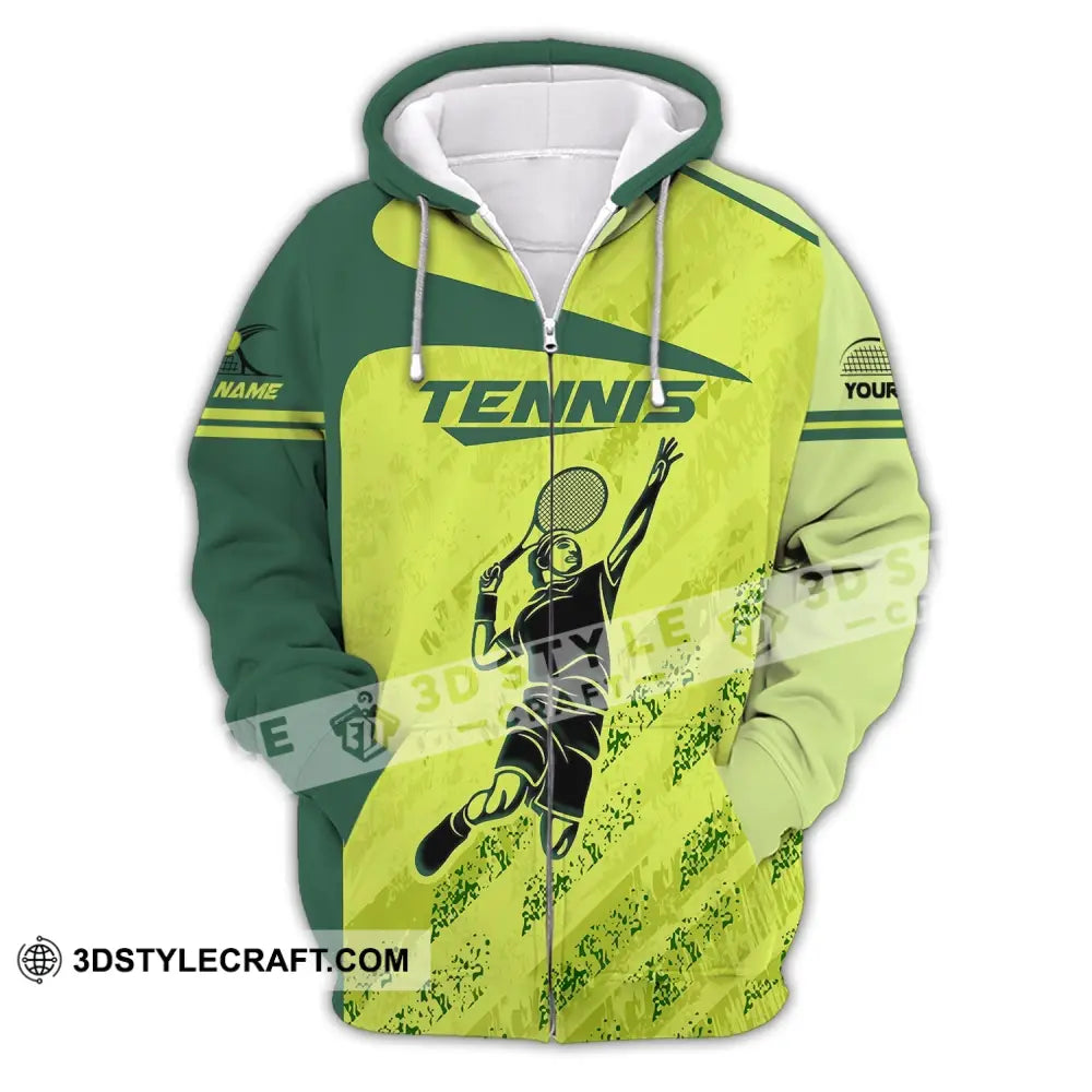 Man Shirt Custom Name Tennis T-Shirt For Club Gift Players Zipper Hoodie / S