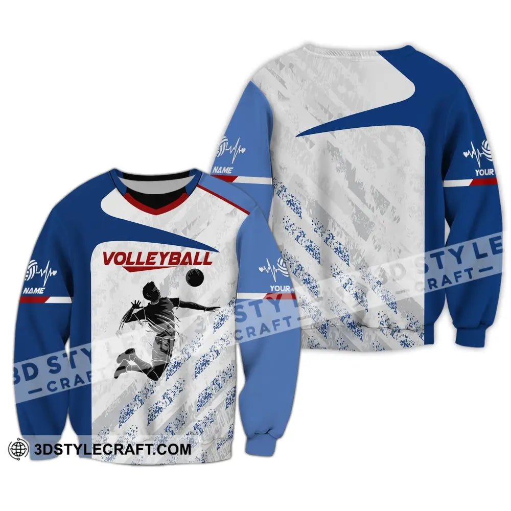 Man Shirt Custom Name Volleyball Gift For Players T-Shirt Club Long Sleeve / S