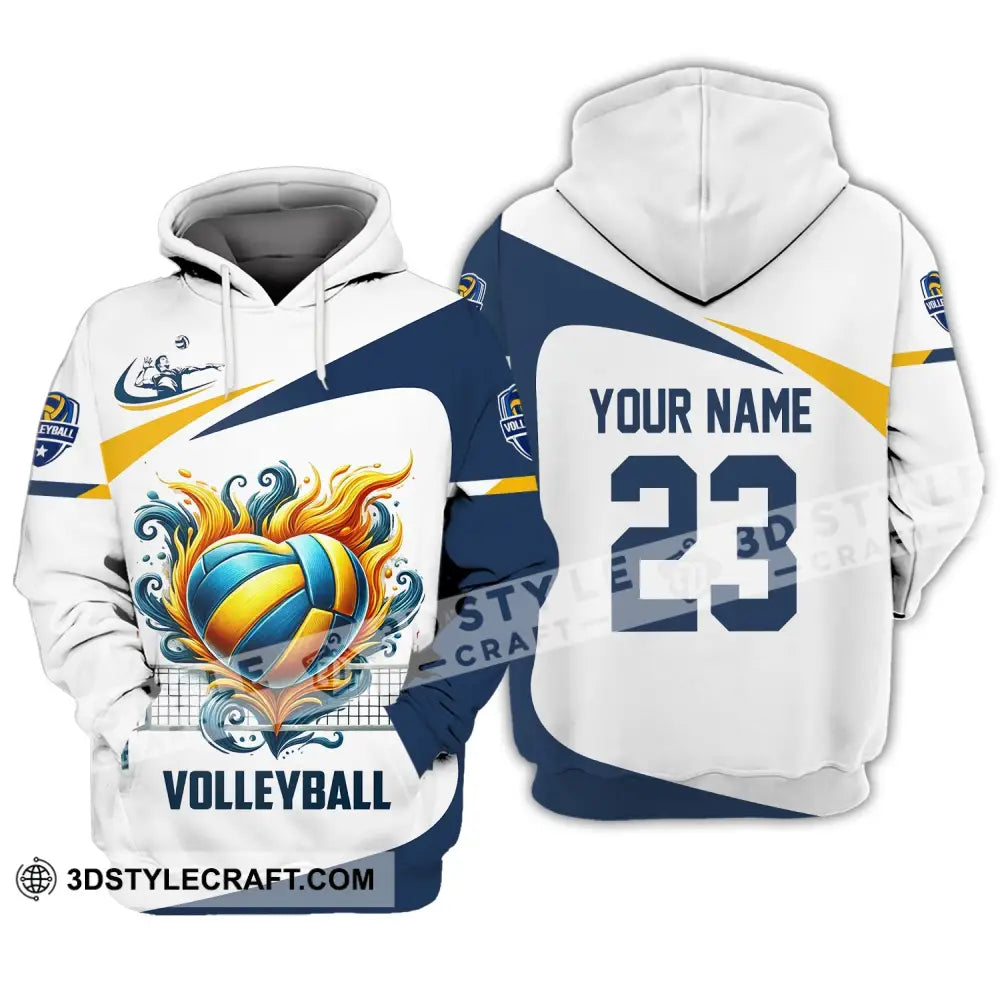 Man Shirt Custom Name Volleyball Player T-Shirt For Lover Team Uniform Hoodie / S T-Shirt