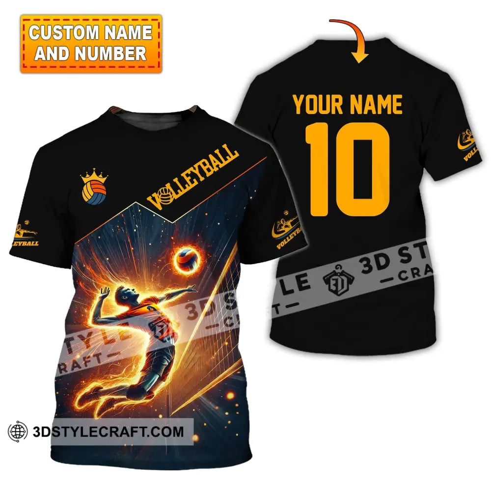 Man Shirt Custom Name Volleyball T-Shirt Hoodie Long Sleeve