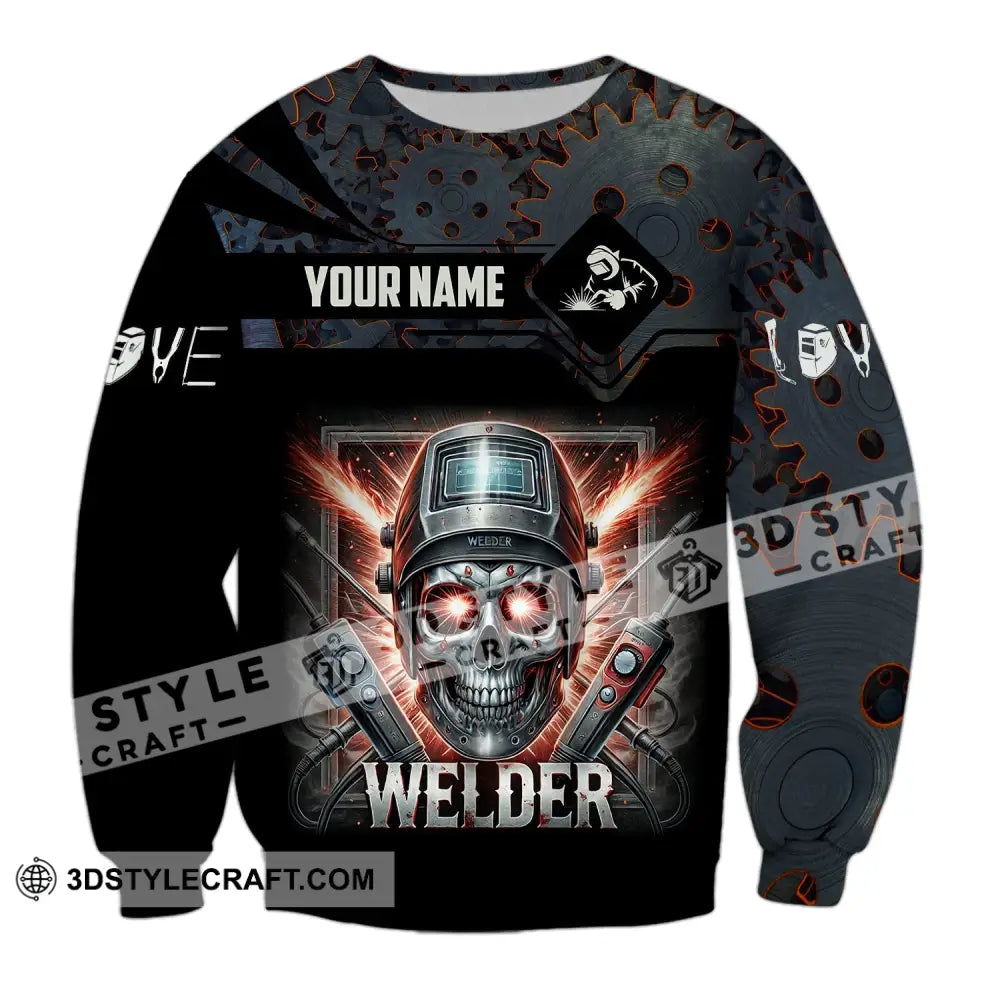 Man Shirt Custom Name Welder Polo Hoodie Long Sleeve / S T-Shirt