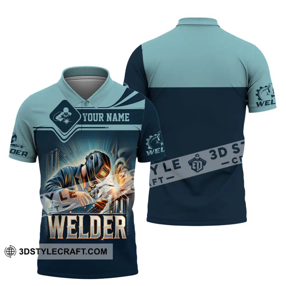 Man Shirt Custom Name Welder Polo Long Sleeve Gift For / S T-Shirt