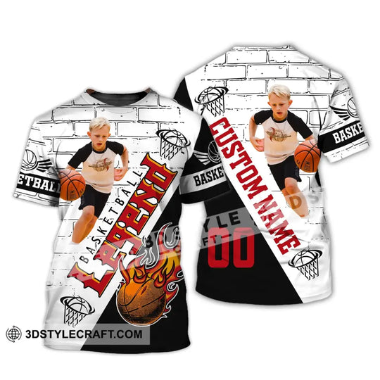 Man Shirt, Custom Photo Name and Number Basketball T-Shirt, Basketball Legend, Gift for Basketball Player style option 2