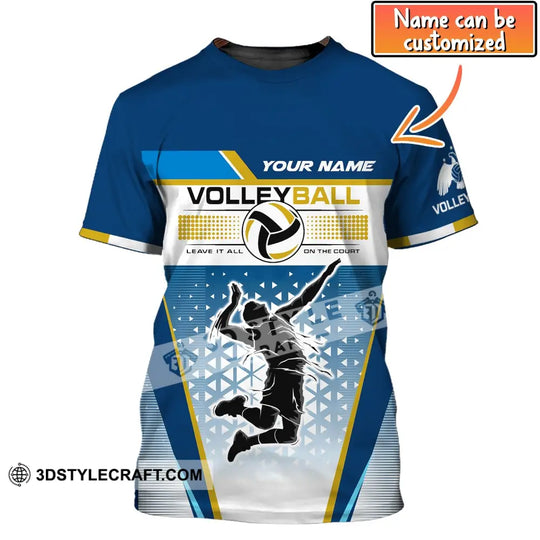 Man Shirt, Custom Volleyball Shirt, Leave It All On The Court, T-Shirt for Volleyball Team, Gift for Volleyball Players style option 1