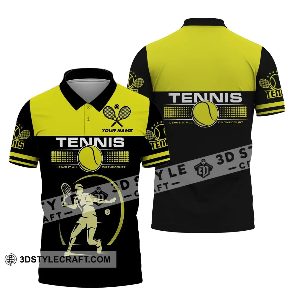 Man Shirt Tennis Leave It All On The Court Gift For Player Club Gifts Polo / S T-Shirt