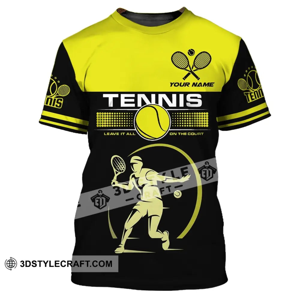 Man Shirt Tennis Leave It All On The Court Gift For Player Club Gifts T-Shirt / S