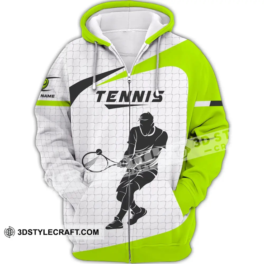 Man Shirt Tennis T-Shirt Lover Gift Player Apparel Zipper Hoodie / S