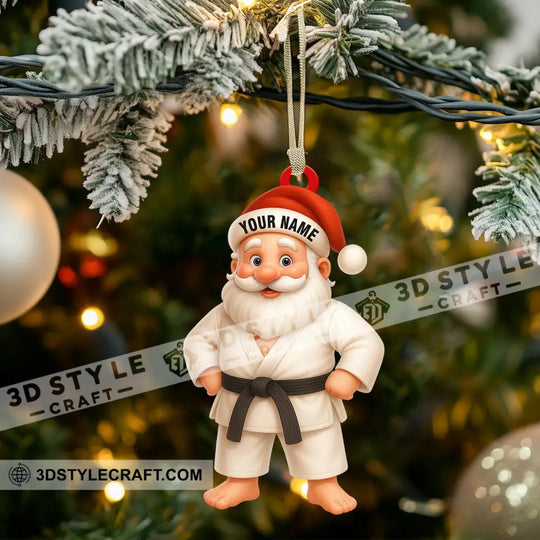 Martial Arts Santa Home Decor, Christmas Ornament, Personalized Ornament style option 3