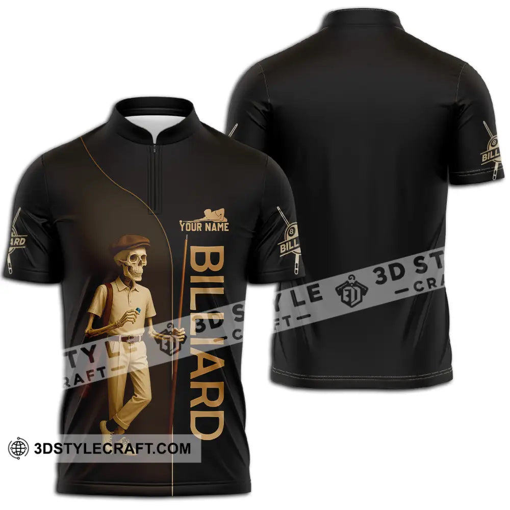 Men Shirt - Custom Billiards Shirt Zipper Polo Shirt / S T-shirt