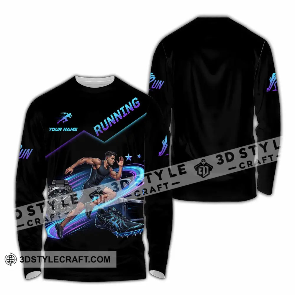 Men Shirt - Custom Running Shirt - Long Sleeve Shirt / S - T-shirt