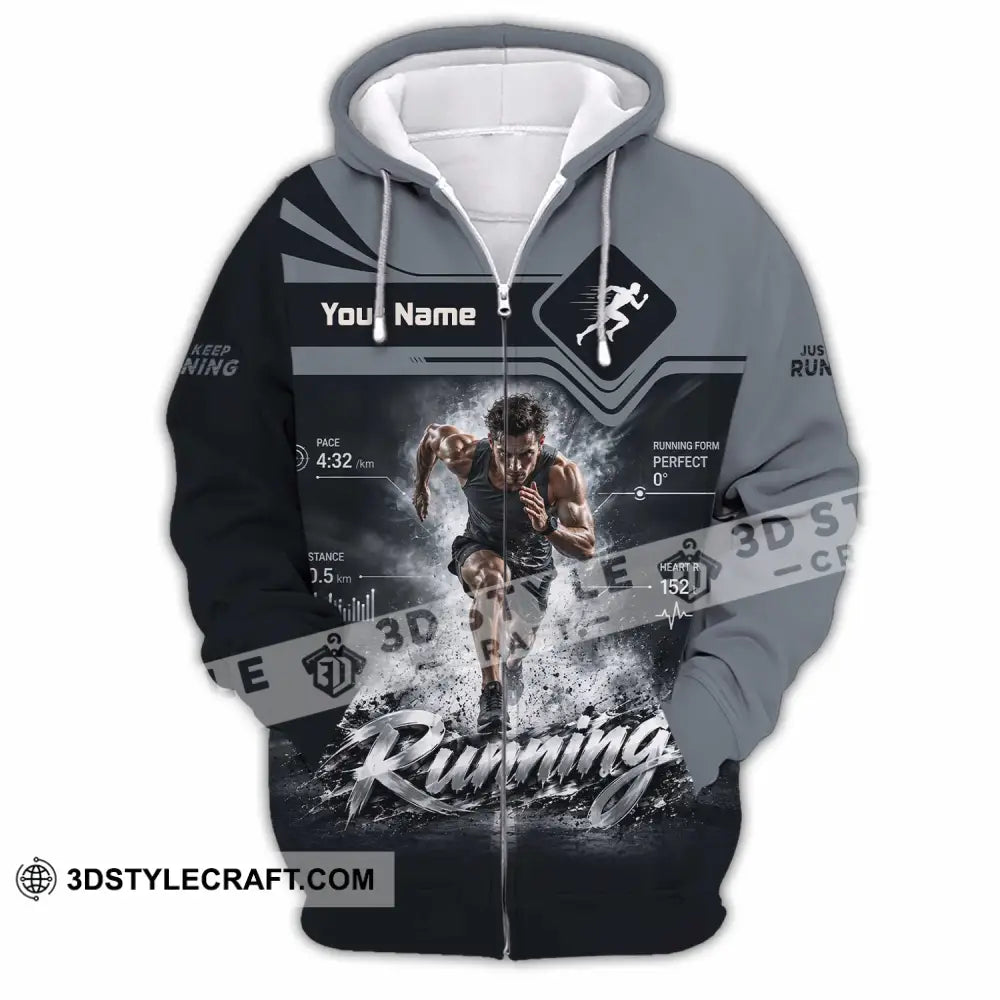 Men Shirt - Custom Running Shirt - Zipper Hoodie / S - T-shirt