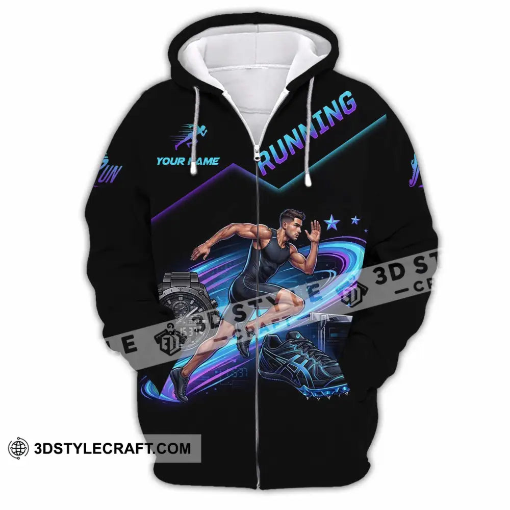 Men Shirt - Custom Running Shirt - Zipper Hoodie / S - T-shirt