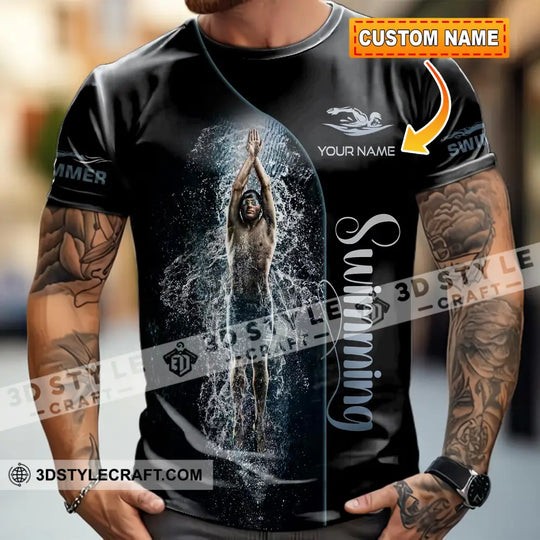 Men Shirt - Custom Swimming, Swim Lover Shirt style option 2