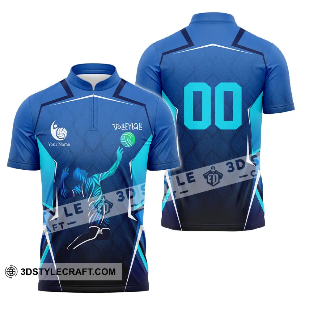 Men Shirt - Custom Volleyball 3D Shirt - Zipper Polo Shirt / S - T-shirt
