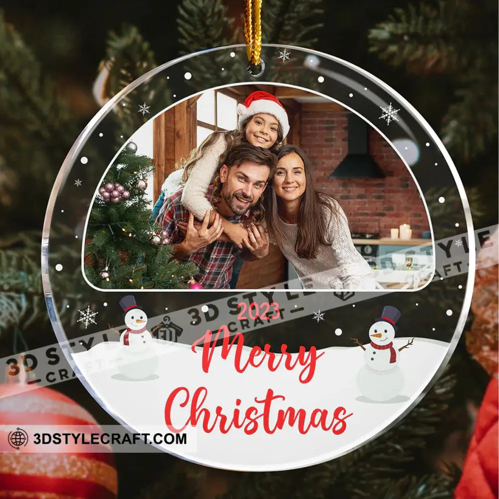 Merry Christmas Family Photo - Custom Personalized Acrylic Ornament Gift For