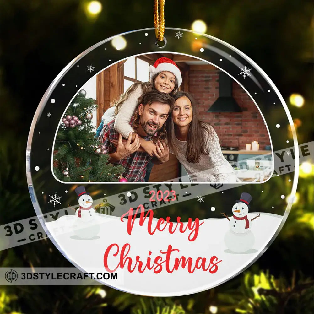 Merry Christmas Family Photo - Custom Personalized Acrylic Ornament Gift For