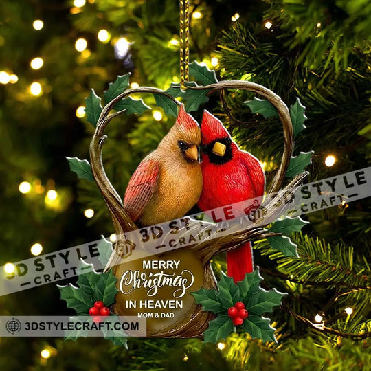 Merry Christmas In Heaven Mom & Dad Home Decor, Christmas Ornament, Personalized Ornament style option 2