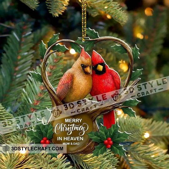Merry Christmas In Heaven Mom & Dad Home Decor, Christmas Ornament, Personalized Ornament style option 3