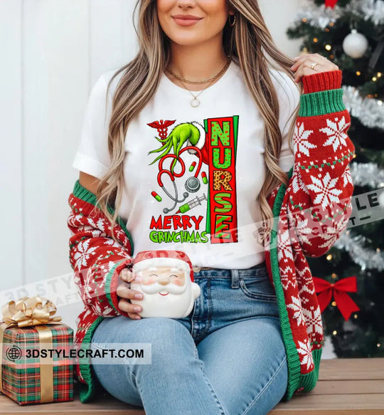 Merry Christmas Nurse, Gift For Christmas T-Shirt style option 1