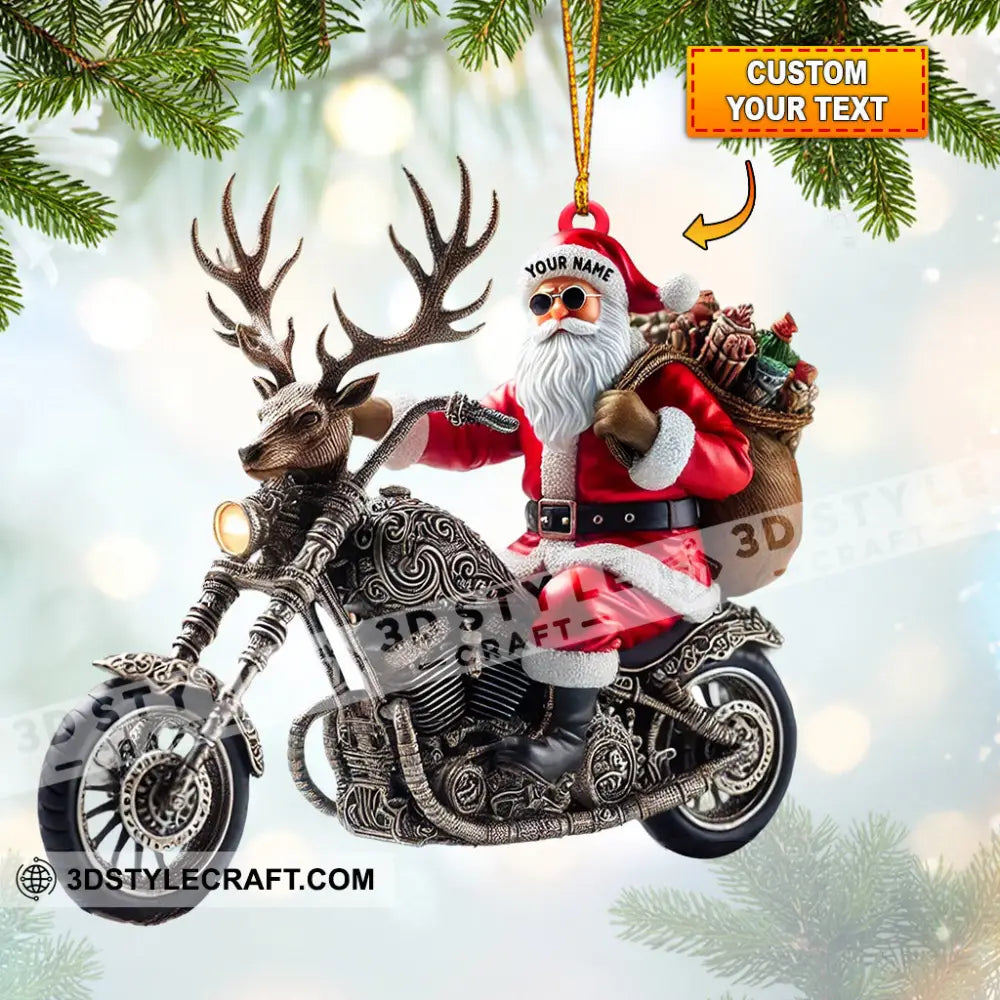 Moto Santa Home Decor Christmas Ornament Personalized 3.54’’ / 1