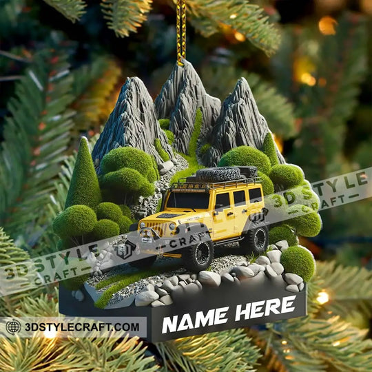 Mountain Car Home Decor, Christmas Ornament, Personalized Ornament style option 4