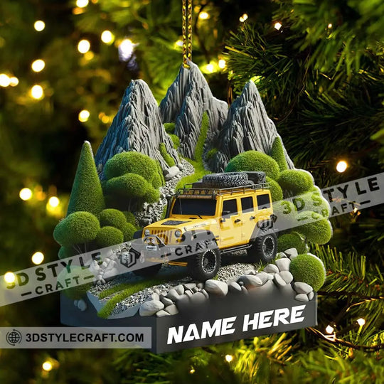 Mountain Car Home Decor, Christmas Ornament, Personalized Ornament style option 3