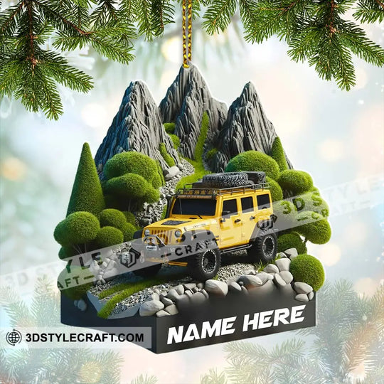 Mountain Car Home Decor, Christmas Ornament, Personalized Ornament style option 2