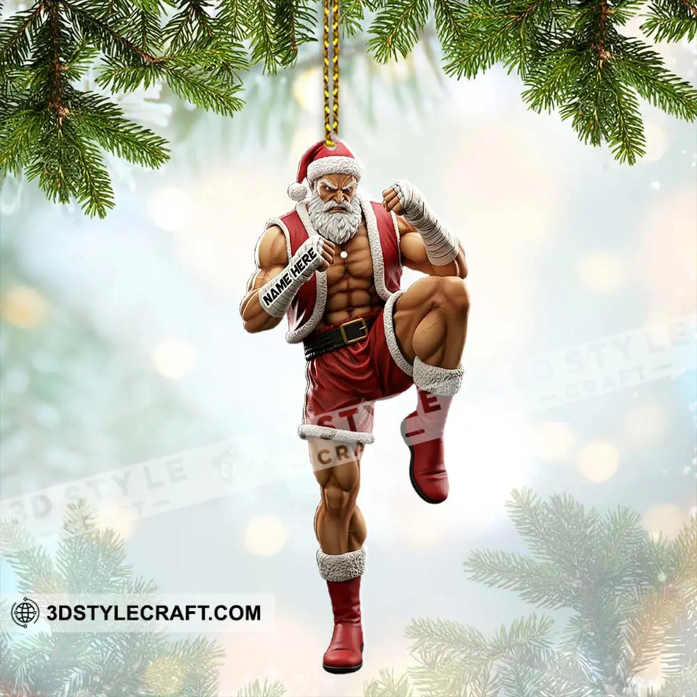 Muay Thai Santa Home Decor Christmas Ornament Personalized Ornament Ornament