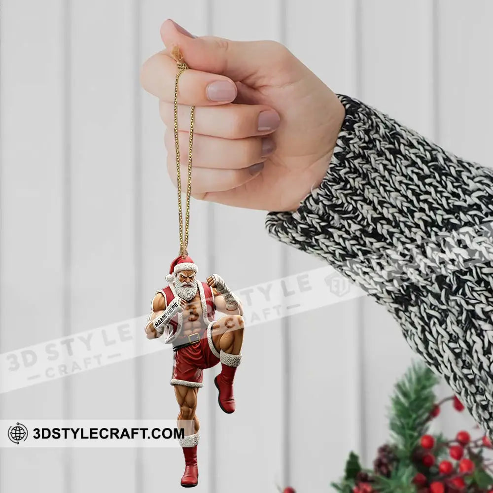 Muay Thai Santa Home Decor Christmas Ornament Personalized Ornament Ornament