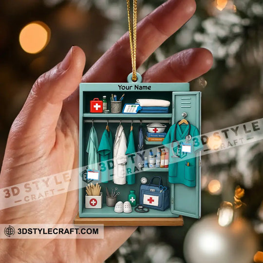 Nurse's Wardrobe Home Decor, Christmas Ornament, Personalized Ornament style option 2