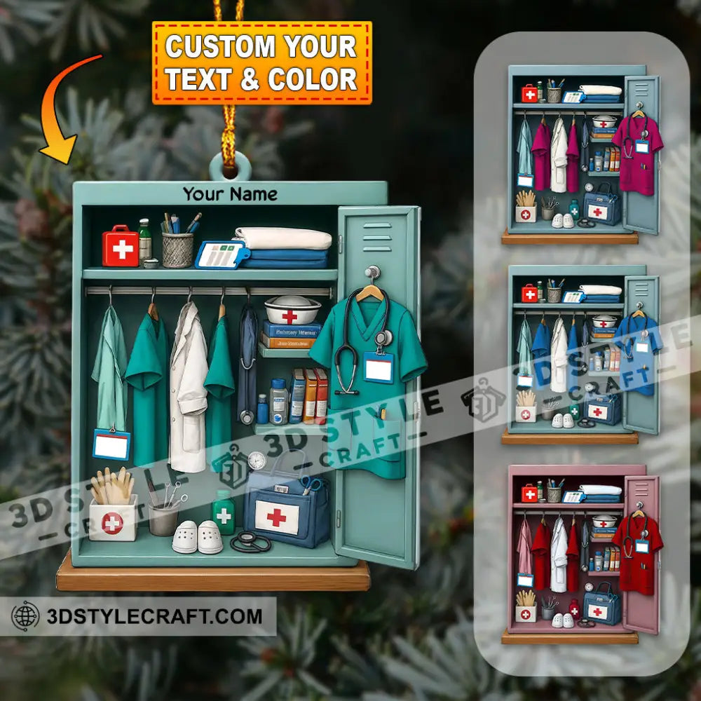 Nurse’s Wardrobe Home Decor Christmas Ornament Personalized Ornament 3.54’’ / 1 Ornament Ornament