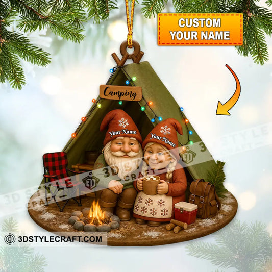 Old Couple Camping Home Decor Christmas Ornament Personalized Ornament 3.54’’ / 1 Ornament Ornament