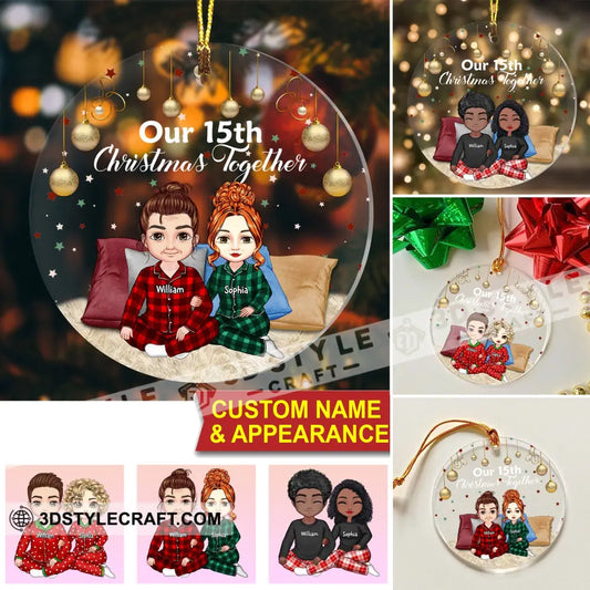 Our Christmas Together - Custom Appearances And Names Personalized Acrylic Ornament Gift For Family