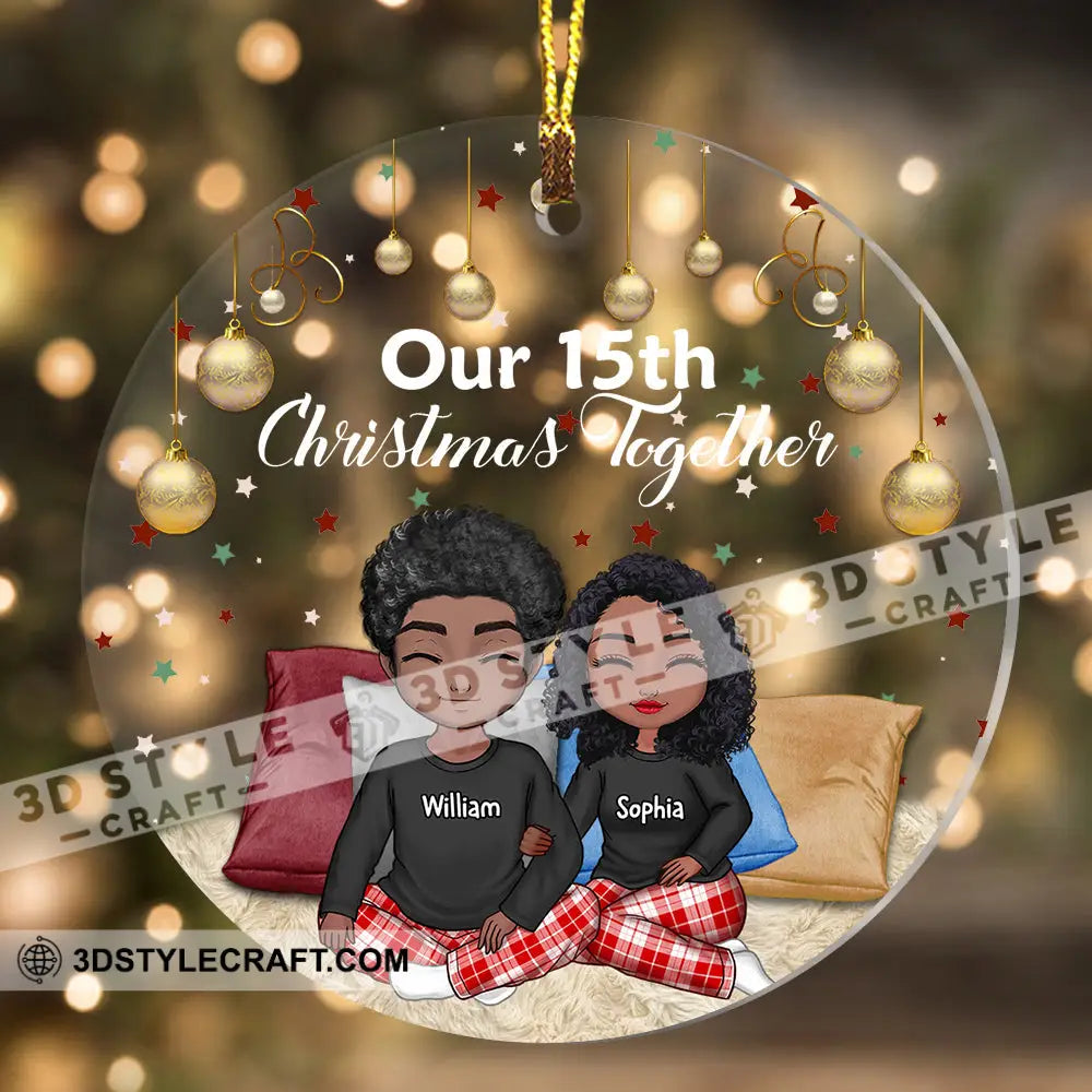 Our Christmas Together - Custom Appearances And Names Personalized Acrylic Ornament Gift For Family