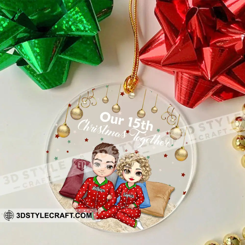 Our Christmas Together - Custom Appearances And Names Personalized Acrylic Ornament Gift For Family