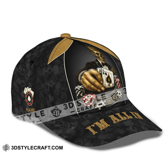 Personalized Cap, Customized Classic Cap Poker Lover Cap, I'm All In style option 3