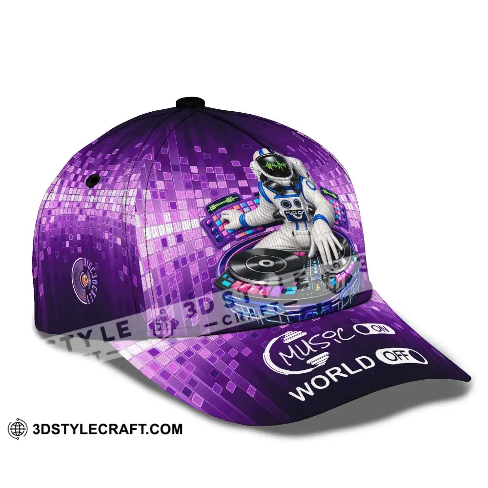 Personalized Cap Customized Disc Jockey Music On World On Classic Cap CLASSIC CAP / UNIVERSAL FIT Cap